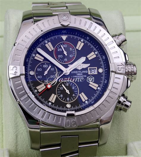 breitling chronometre etanche 300m a13370 platinum|Breitling super avenger.